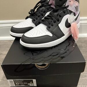 Nike Air Jordan 1 Mid Black and White Sneakers